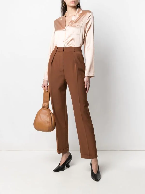 12 STOREEZ Pantalon Cigarette à Plis Femme 2 12 STOREEZ Pantalon Cigarette à Plis Femme – Image 2