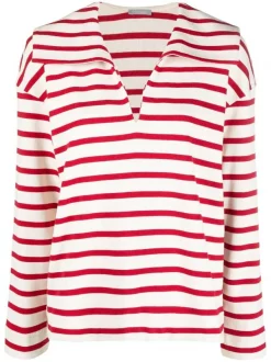 12 STOREEZ IVORY RED Haut à Rayures Femme