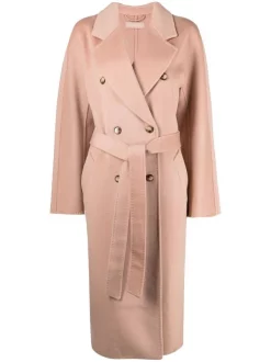 12 STOREEZ Manteau Croisé à Taille Ceinturée Femme