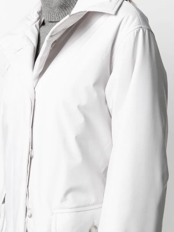 12 STOREEZ LIGHT GREY Manteau Matelassé à Taille Ceinturée Femme 5 12 STOREEZ LIGHT GREY Manteau Matelassé à Taille Ceinturée Femme – Image 5