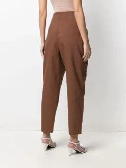 12 STOREEZ Pantalon à Taille Haute DARK BROWN -12 STOREEZ Soldes Magasin 16461147 32191271 600