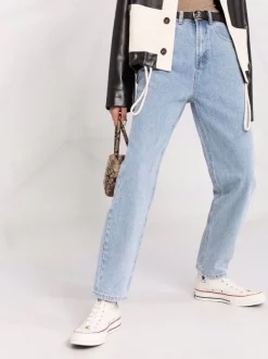 12 STOREEZ Jean Droit à Taille Mi-haute LIGHT BLUE -12 STOREEZ Soldes Magasin 16545499 33123598 600