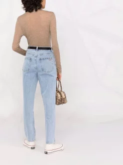 12 STOREEZ Jean Droit à Taille Mi-haute LIGHT BLUE -12 STOREEZ Soldes Magasin 16545499 33124314 600