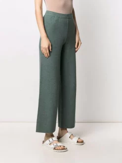 12 STOREEZ Aquamarine Melange Pantalon Ample En Maille Femme -12 STOREEZ Soldes Magasin 16545503 33140713 600