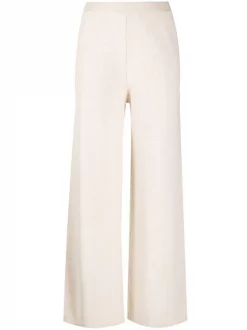 12 STOREEZ Pantalon Ample En Maille LIGHT BEIGE MELANGE