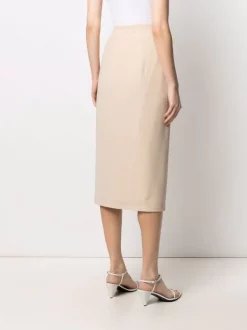 12 STOREEZ Jupe Mi-longue à Boutonnière Sur Le Côté BEIGe -12 STOREEZ Soldes Magasin 16545508 33141821 600