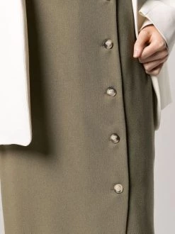 12 STOREEZ OLIVE Jupe Mi-longue à Boutonnière Sur Le Côté Femme -12 STOREEZ Soldes Magasin 16545509 33141747 600