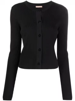 12 STOREEZ BLACK Cardigan à Col Rond Femme