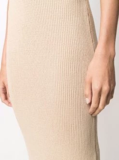 12 STOREEZ BEIGe Robe Mi-longue En Maille Nervurée Femme -12 STOREEZ Soldes Magasin 16545638 32957178 600