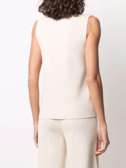 12 STOREEZ IVORY MELANGE Haut En Maille à Design Sans Manches Femme -12 STOREEZ Soldes Magasin 16545642 32957260 600
