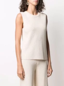 12 STOREEZ IVORY MELANGE Haut En Maille à Design Sans Manches Femme -12 STOREEZ Soldes Magasin 16545642 32958263 600