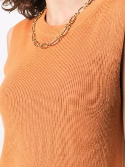 12 STOREEZ ORANGE Haut En Maille à Design Sans Manches Femme -12 STOREEZ Soldes Magasin 16545643 32958167 600