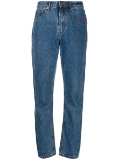 12 STOREEZ DARK BLUE Jean Droit Ă Taille Haute Femme