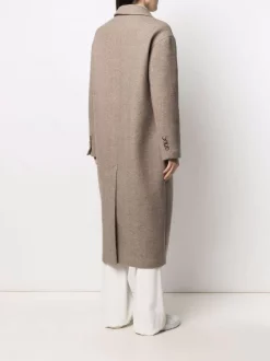 12 STOREEZ Manteau Droit à Boutonnière Croisée COFFEE -12 STOREEZ Soldes Magasin 16547047 33168620 600