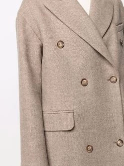 12 STOREEZ Manteau Droit à Boutonnière Croisée COFFEE -12 STOREEZ Soldes Magasin 16547047 33168626 600