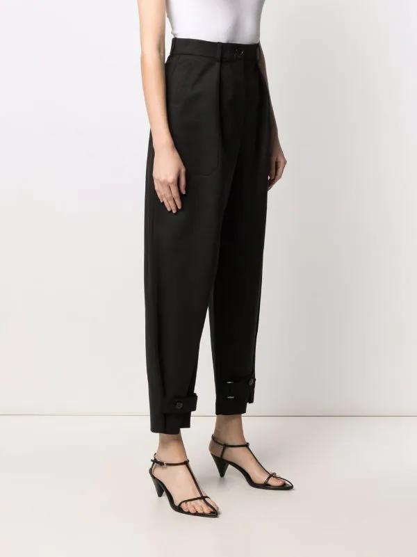 12 STOREEZ Pantalon à Taille Plissée BLACK 3 12 STOREEZ Pantalon à Taille Plissée BLACK – Image 3