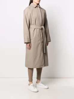 12 STOREEZ Manteau à Taille Nouée COFFEE -12 STOREEZ Soldes Magasin 16547050 33169726 600