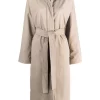 12 STOREEZ Manteau à Taille Nouée COFFEE
