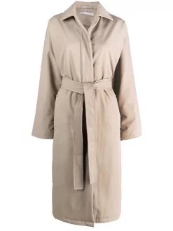 12 STOREEZ Manteau à Taille Nouée COFFEE