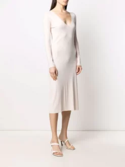 12 STOREEZ IVORY Robe En Maille à Col V Femme -12 STOREEZ Soldes Magasin 16547055 33174472 600