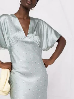 12 STOREEZ Robe Mi-longue En Soie Femme -12 STOREEZ Soldes Magasin 16547056 33131088 600