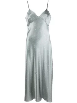 12 STOREEZ Robe-nuisette à Fleurs Grey Blue Floral Print