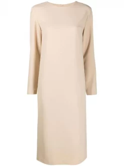 12 STOREEZ Robe Mi-longue Droite BEIGe