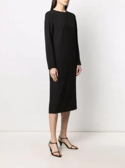 12 STOREEZ BLACK Robe Mi-longue Droite Femme -12 STOREEZ Soldes Magasin 16547060 33172393 600