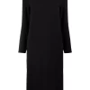12 STOREEZ BLACK Robe Mi-longue Droite Femme