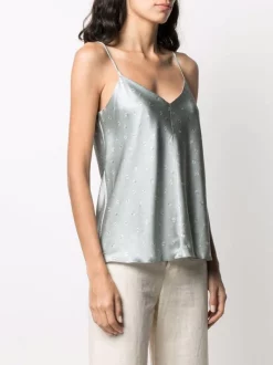 12 STOREEZ Grey Blue Floral Print Caraco En Satin Femme -12 STOREEZ Soldes Magasin 16547062 33176743 600