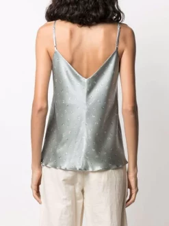 12 STOREEZ Grey Blue Floral Print Caraco En Satin Femme -12 STOREEZ Soldes Magasin 16547062 33176756 600