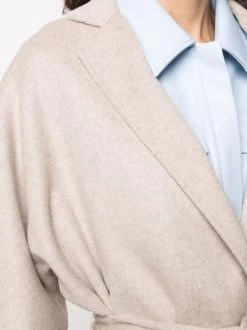 12 STOREEZ Manteau à Taille Nouée Grey Beige Melange -12 STOREEZ Soldes Magasin 16547065 33174242 600