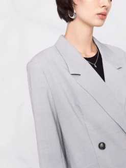 12 STOREEZ Veste à Boutonnière Croisée Grey Melange -12 STOREEZ Soldes Magasin 16547071 33126725 600