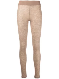 12 STOREEZ Legging En Maille Fine COFFEE