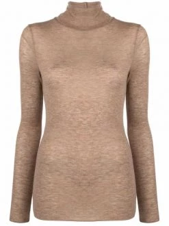 12 STOREEZ Pull En Maille Fine COFFEE