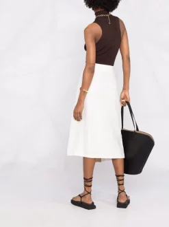 ( Positively Conscious ) 12 STOREEZ Jupe En Lin à Design Asymétrique IVORY -12 STOREEZ Soldes Magasin 16560610 33141646 600