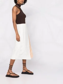 ( Positively Conscious ) 12 STOREEZ Jupe En Lin à Design Asymétrique IVORY -12 STOREEZ Soldes Magasin 16560610 33142770 600