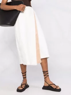 ( Positively Conscious ) 12 STOREEZ Jupe En Lin à Design Asymétrique IVORY -12 STOREEZ Soldes Magasin 16560610 33566554 600