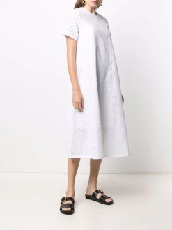 12 STOREEZ WHITE Robe Mi-longue à Design Perforé Femme -12 STOREEZ Soldes Magasin 16560641 33176747 600