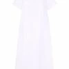 12 STOREEZ WHITE Robe Mi-longue à Design Perforé Femme