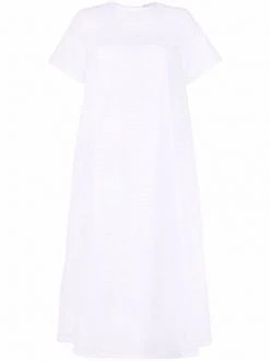 12 STOREEZ WHITE Robe Mi-longue à Design Perforé Femme