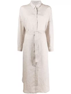 ( Positively Conscious ) 12 STOREEZ Robe à Taille Nouée LIGHT BEIGE