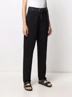 12 STOREEZ Jean à Taille Ceinturée BLACK -12 STOREEZ Soldes Magasin 16560652 33166651 600