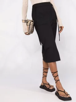 12 STOREEZ Jupe Mi-longue à Fente Devant BLACK -12 STOREEZ Soldes Magasin 16560653 33126289 600