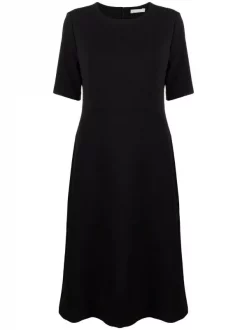 12 STOREEZ BLACK Robe Mi-longue à Fente Femme