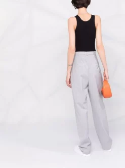 12 STOREEZ Grey Pantalon à Taille Haute Femme -12 STOREEZ Soldes Magasin 16560666 33129506 600