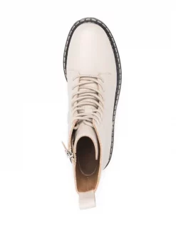 12 STOREEZ LIGHT GREY Bottines En Cuir à Semelle épaisse Femme -12 STOREEZ Soldes Magasin 16638986 33697182 600