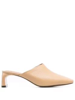12 STOREEZ Mules En Cuir Grainé Femme