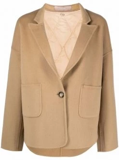 12 STOREEZ Veste à Coupe Ample CAMEL