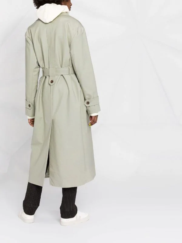 12 STOREEZ LIGHT OLIVE Trench Ceinturé à Boutonnière Femme 4 12 STOREEZ LIGHT OLIVE Trench Ceinturé à Boutonnière Femme – Image 4